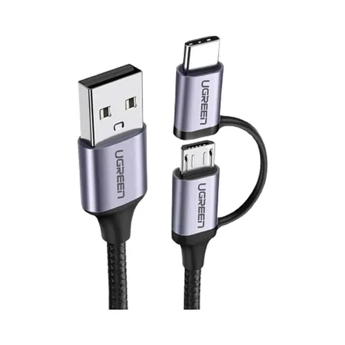 UGREEN 30875 USB to Micro USB + Type-C 1M Cable