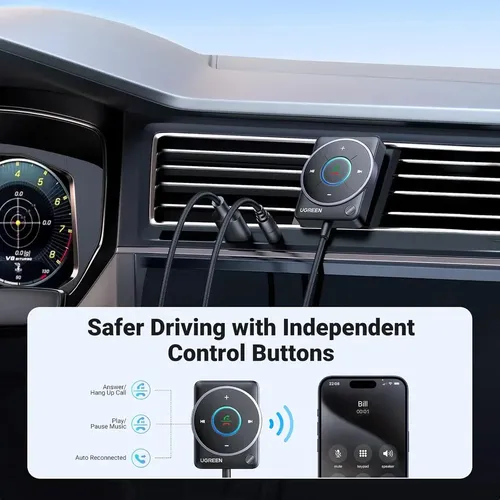 UGREEN 35002 Aux Bluetooth 5.4 Receiver Adapter For Car Noise Cancellation