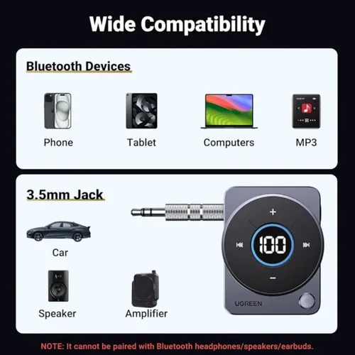 UGREEN 35003 5.4 Bluetooth Car Adapter