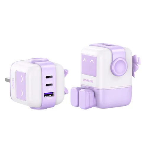 Ugreen 35292 Nexode RG 65w 3-Port GAN Fast Charger UK Purple