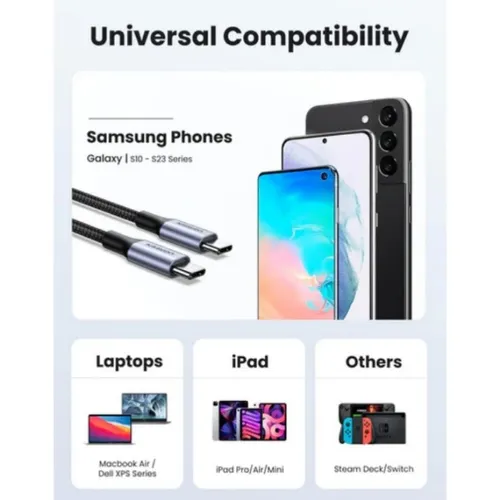 UGREEN 35465 60W PD USB-C to USB-C 1M Fast Charging Cable