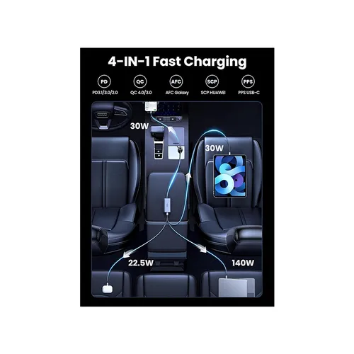 UGREEN 35571 150W 4 Port GaN Fast Car Charger