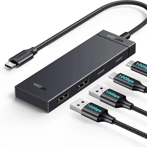 UGREEN 35583 USB C Hub 10Gbps 4 in 1 USB 3.2 Adapter with 2 USB-C 3.2 and 2 USB-A 3.2 4 Ports USB C Splitter Extender