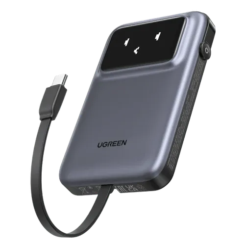 UGREEN 35603B UNO 30W 10000mAh Power Bank With Bult-in Cable