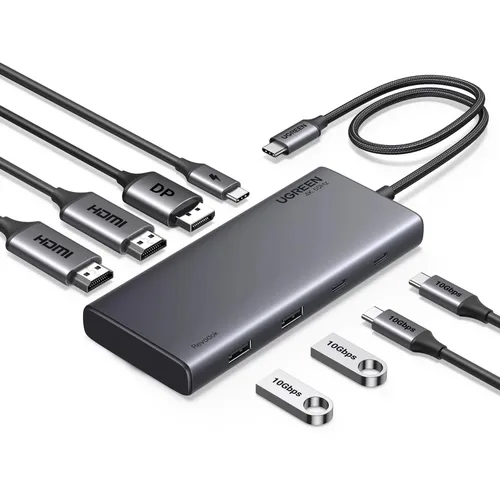 UGREEN 35625 8 in 1 USB C Docking Station with Dual Monitor 4K Triple Display USBC Hub
