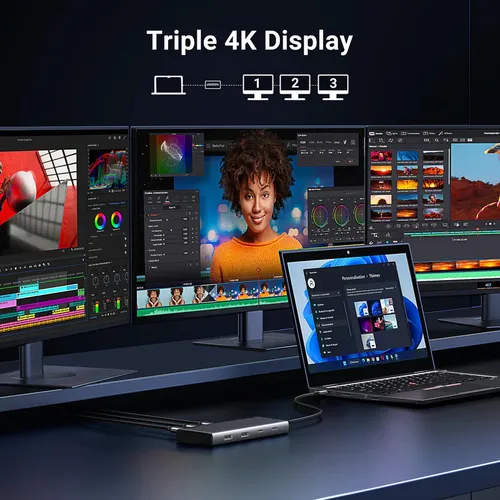 UGREEN 35625 8 in 1 USB-C Multifunctional Docking Station with Triple Display Support