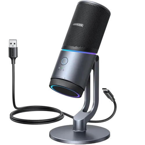 UGREEN 35629 USB Desktop Streaming Microphone - RGB- Smart Noise Cancellation