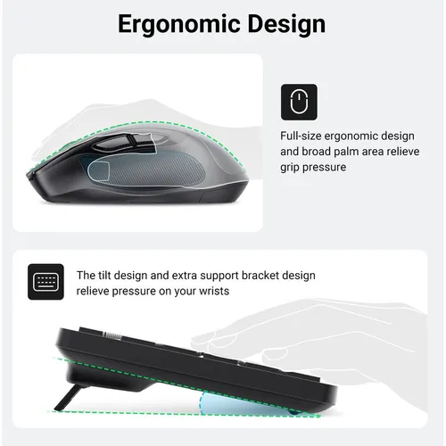 UGREEN 35740 Wireless Keyboard and Mouse Combo Without Battery