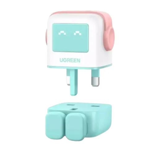 Ugreen 35857 Nexode RG 65w 3-port GAN Fast Charger Pink Blue UK