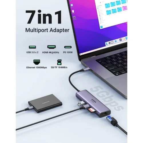 UGREEN 35897 USB-C 7-in-1 Hub with 4K 60Hz HDMI