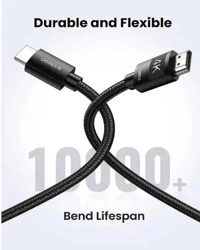 UGREEN 40105 4K HDMI Male to Male Cable Braided (15 Meter)