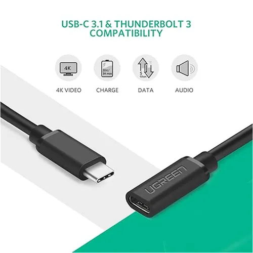 UGREEN 40574 USB-C Male to USB-C Female Extension Cable 0.5M