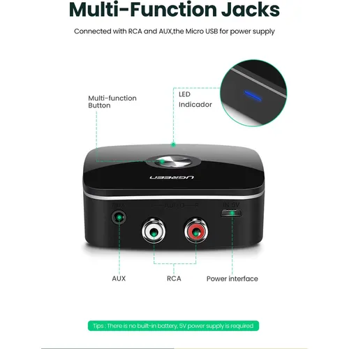 UGREEN 40759P Bluetooth Receiver Adapter
