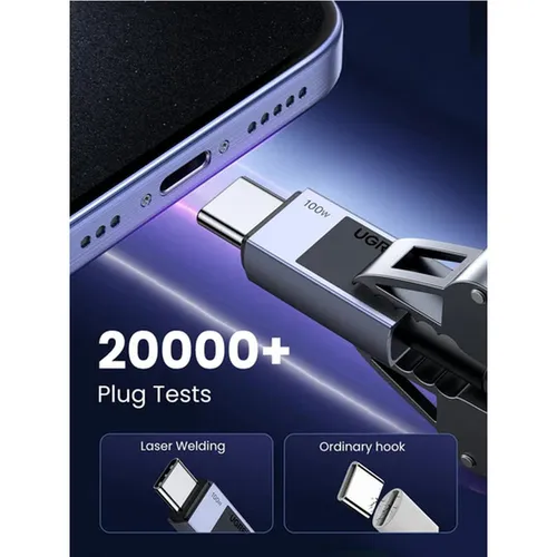 UGREEN 45065 100W Type-C to Type-C PD Nylon Braided 3M Fast Charging Cable