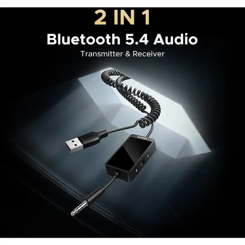 UGREEN 45236 USB | 3.5mm Bluetooth 5.4 Audio Receiver &amp; Transmitter Cable Support RX &amp; TX With Mic