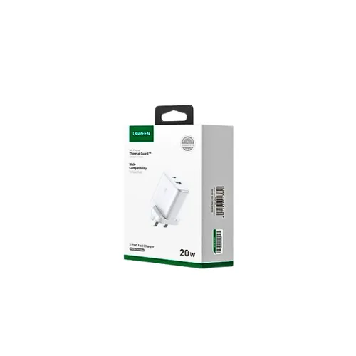 UGREEN 45315 20W 2-Port Fast Charger UK White
