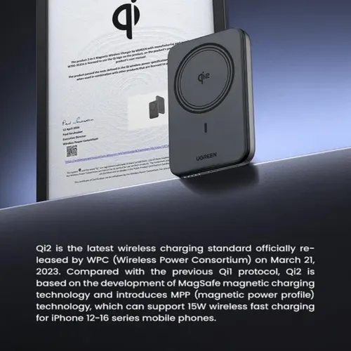UGREEN 45763 15W Qi2 Magnetic Wireless 10000mAh Power Bank