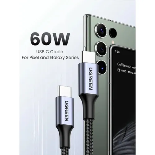 UGREEN 50149 Type-C to Type-C Nickel Plating Aluminum Shell PD Round 0.5M Cable