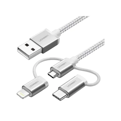 UGREEN 50203 3 in 1 1.5M Universal Braided Cable (MFi Certified)