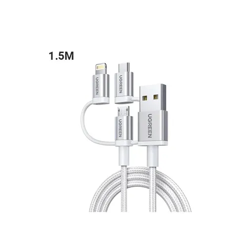 UGREEN 50203 3 in 1 1.5M Universal Braided Cable (MFi Certified)