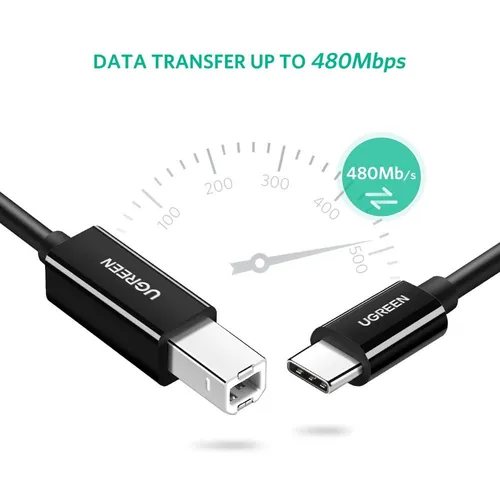 UGREEN 50446 USB-C to USB-B 2.0 Printer 2M Cable