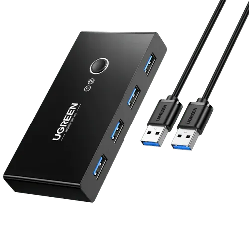 Ugreen 50744 USB 3.0 4-Port Switch With 2 Port USB Male Cable