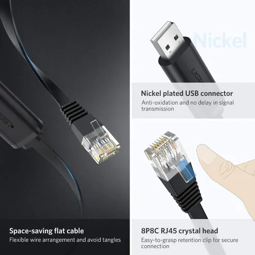 UGREEN 50773 1.5 Meter USB-A to RJ45 Console Cable