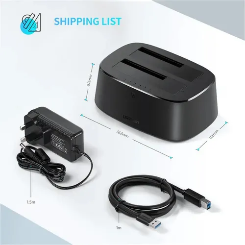UGREEN 50857 USB 3.0 to SATA Dual-Bay Hard Drive Docking Station