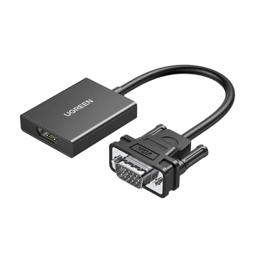 Ugreen 50945 Cable adapter cable VGA (male) – HDMI (female) 0.15m black (CM513)