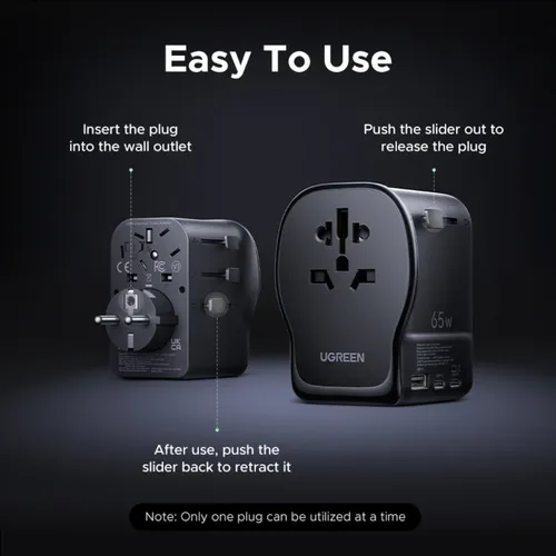 UGREEN 55001 65W Universal Travel Adapter