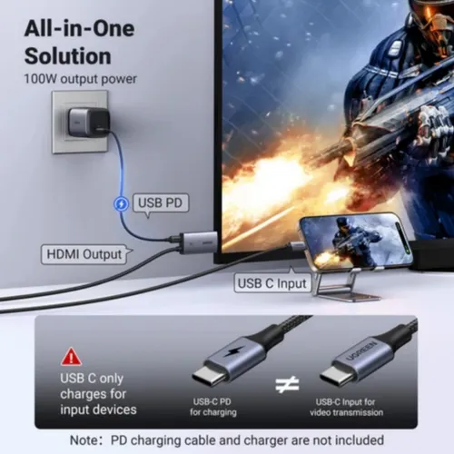 UGREEN 55330 4K USB-C to HDMI With PD Port 2M Cable