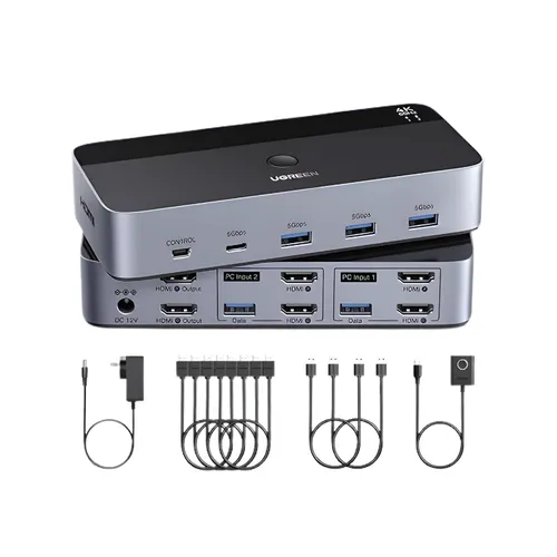 UGREEN 55455 HDMI 4K 60Hz Dual Monitor KVM Switch 2 In 2 Out AK500