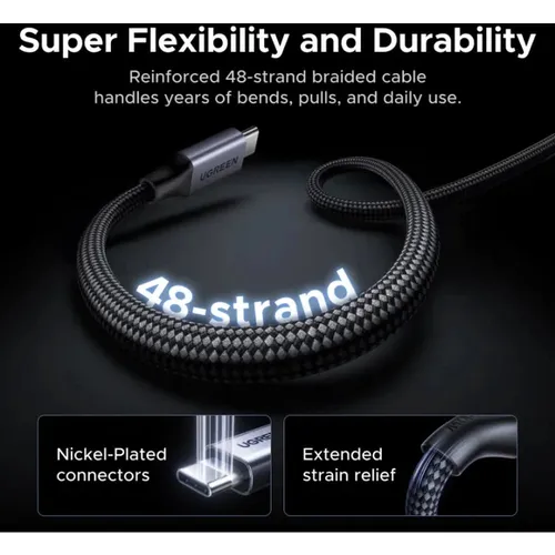 UGREEN 55517 100W Magnetic Type-C to Type-C PD 1M Fast Charging Cable