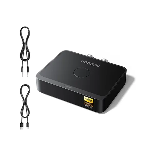 UGREEN 55545 Bluetooth 6.0 LDAC Hi-Res Audio with 15H Playtime and Dual Pairing Wireless Audio Adapter for Speakers/Home Stereo