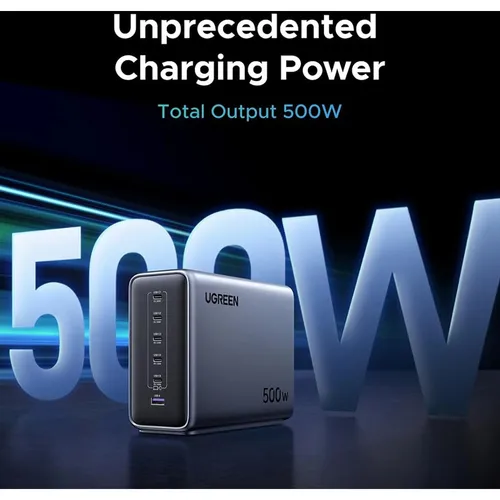 UGREEN 55551B 500W 6-Port Nexode GaN Desktop Fast Charger