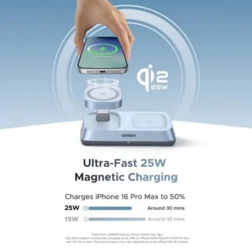 UGREEN 55678 3-in-1 Magnetic Wireless UK Charger (MFI Certified)