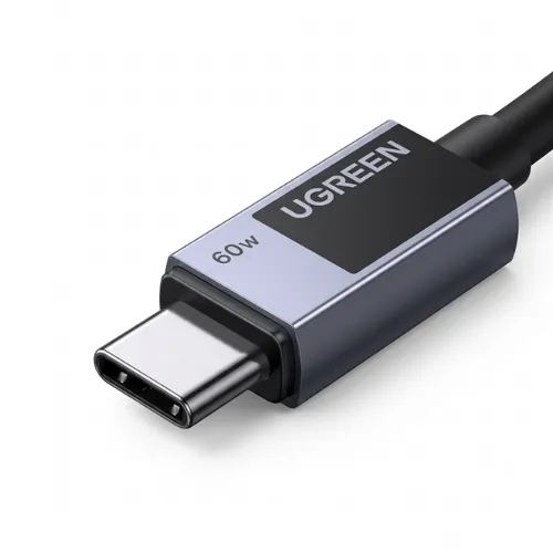 UGREEN 55765 USB-C to USB-C 60W Fast Charging Braided Cable 3A Max Space Gray 1M L524
