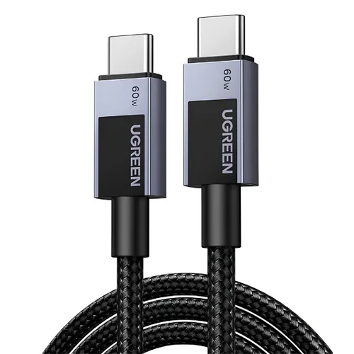 UGREEN 55765 USB-C to USB-C 60W Fast Charging Braided Cable 3A Max Space Gray 1M L524