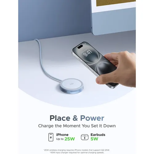 UGREEN 55959 MagFlow Qi2.2 Certified 25W Magnetic Wireless Charger