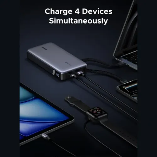 UGREEN 55995B 165W 25000mAh Laptop Charging Power Bank with Built-in Dual Type-C Cable
