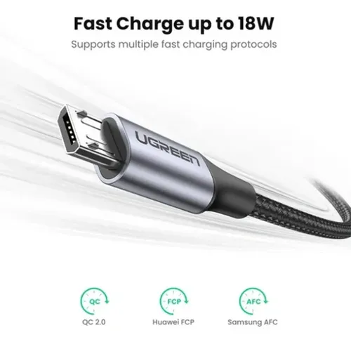 UGREEN 60144 USB 2.0 A to Micro USB Nylon Braided 0.25M Cable