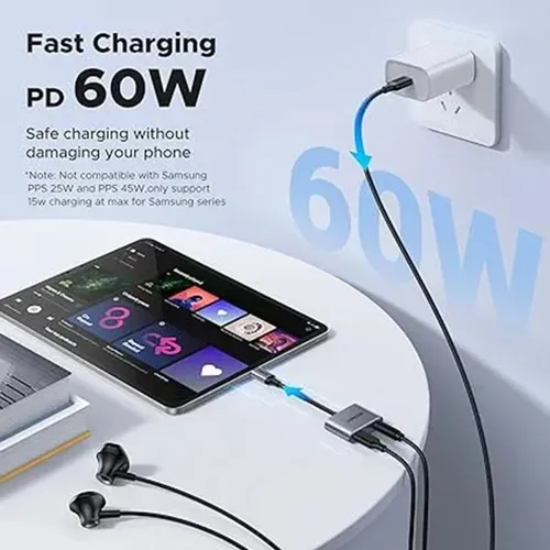 UGREEN 60165 2-in-1 USB-C to Audio &amp; Charging Adapter