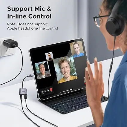 UGREEN 60165 USB C to 3.5mm Headphone and 2 in 1 Type C to Aux Audio Jack with PD 60W Fast Charging Adapter