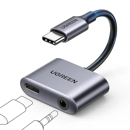 UGREEN 60165 USB C to 3.5mm Headphone and 2 in 1 Type C to Aux Audio Jack with PD 60W Fast Charging Adapter