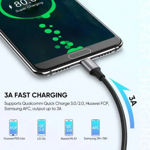 UGREEN 60408 USB-A to USB-C 3M Charging Cable