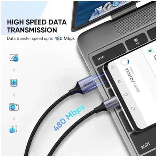 UGREEN 60408 USB-A to USB-C 3M Charging Cable