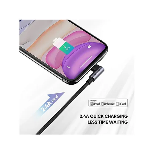 UGREEN 60521 USB to Lightning 90 Degree MFi Certified Cable