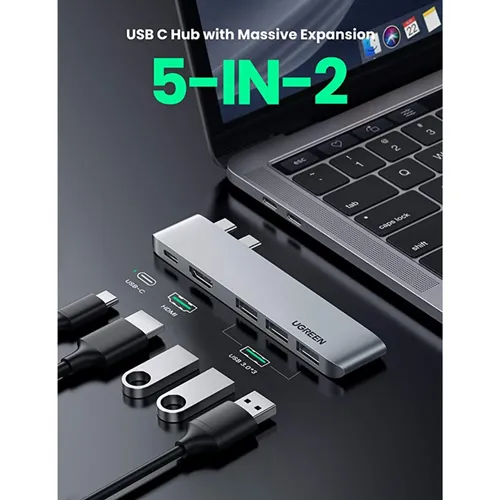 UGREEN 60559 5-in-2 USB-C Multifunction Hub Adapter