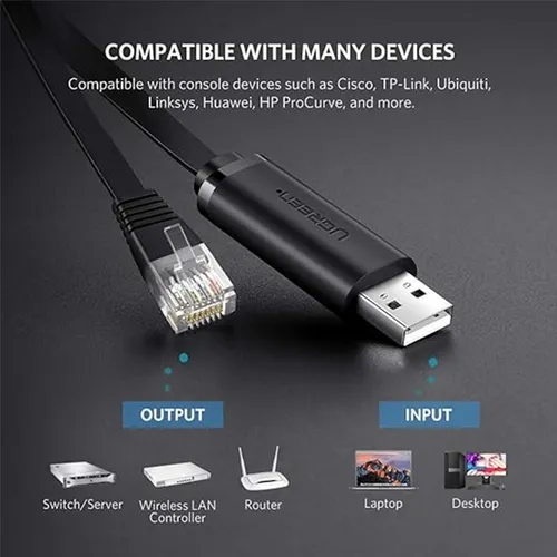 UGREEN 60813 USB to RJ45 Console Flat Cable