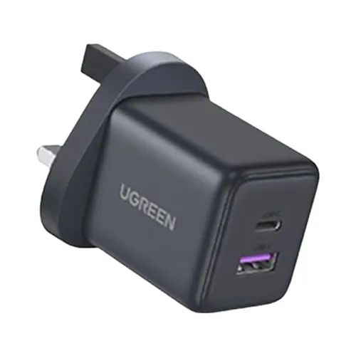 UGREEN 65036 GaN 30W Type-C + USB Port UK Pin Fast Charger